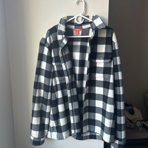 💙BOGO💙 Joe Fresh Black and White Fleece Plaid Button-up